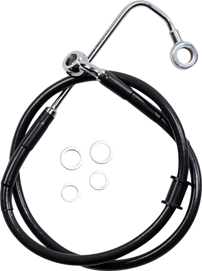 DRAG SPECIALTIES Brake Line - +2" - Black - '15-'17 Softail 618300-2BLK
