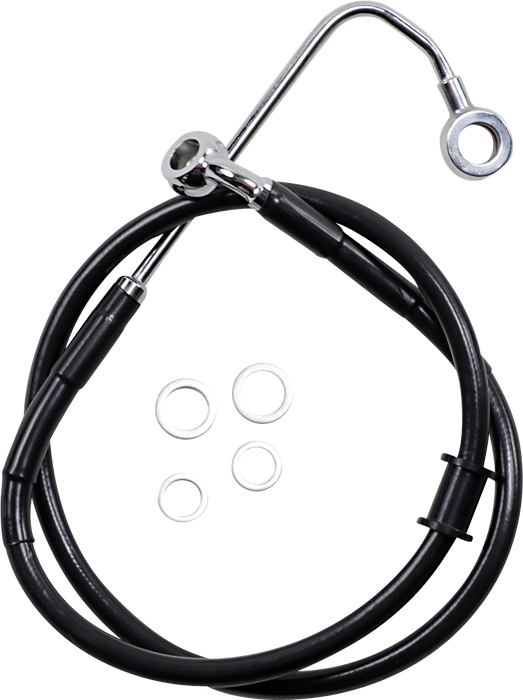 DRAG SPECIALTIES Brake Line - +2" - Black - '15-'17 Softail 618300-2BLK