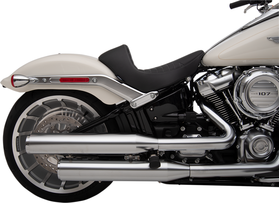 DRAG SPECIALTIES EZ-Solo Seat - Scorpion Stitch - Silver Thread - Vinyl - FLFB/S '18-'22 ACT EZ-ON MOUNT STYLE 0802-1186