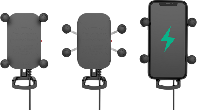 RAM MOUNTS Device Holder - Tough-Charge - Charging - Wireless - Waterproof - Hardwire Charger - U-Bolt Mount RAMB149ZAUN12WV