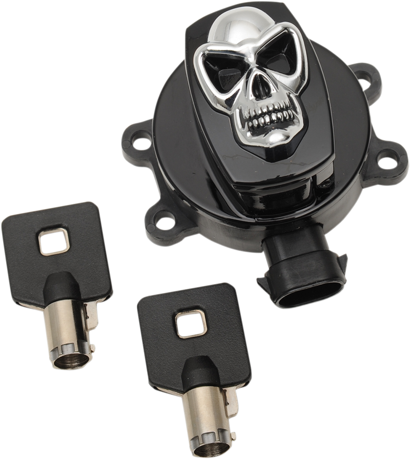 DRAG SPECIALTIES Ignition Switch - Skull - Black E21-0214GBSKD