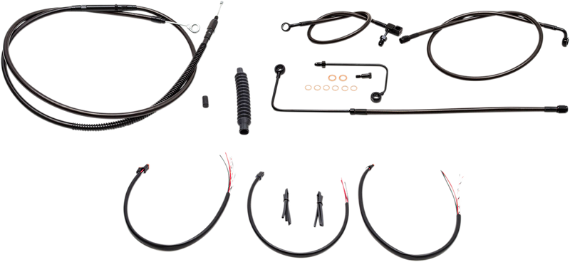 LA CHOPPERS Cable Kit - 18" - 20" Ape Hanger Handlebars - Midnight LA-8151KT2B-19M