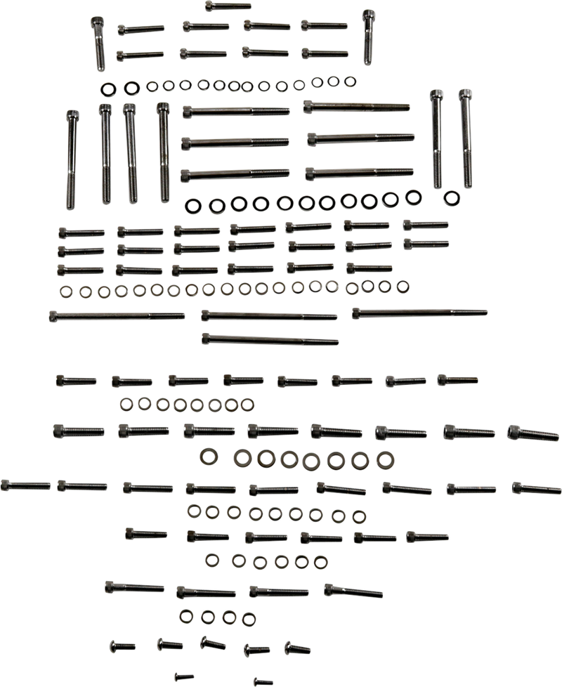 DRAG SPECIALTIES Engine Set Knurled Bolt Kit - Black/Chrome - M8 FITS THRU 2020 ONLY MK775BK