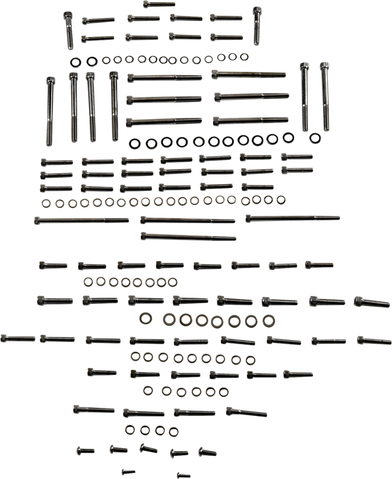 DRAG SPECIALTIES Engine Set Knurled Bolt Kit - Black/Chrome - M8 FITS THRU 2020 ONLY MK775BK
