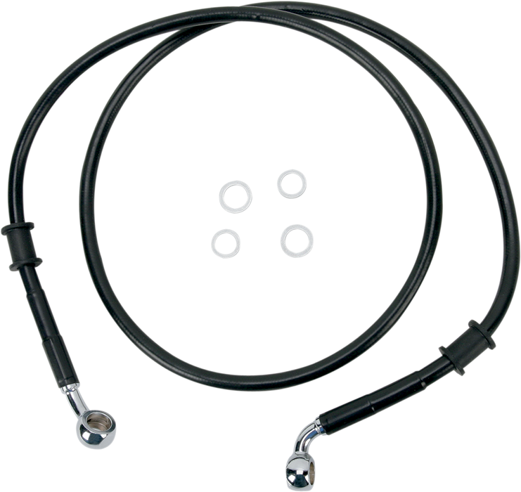 DRAG SPECIALTIES Brake Line - Front (Upper) - Black 680210BLK