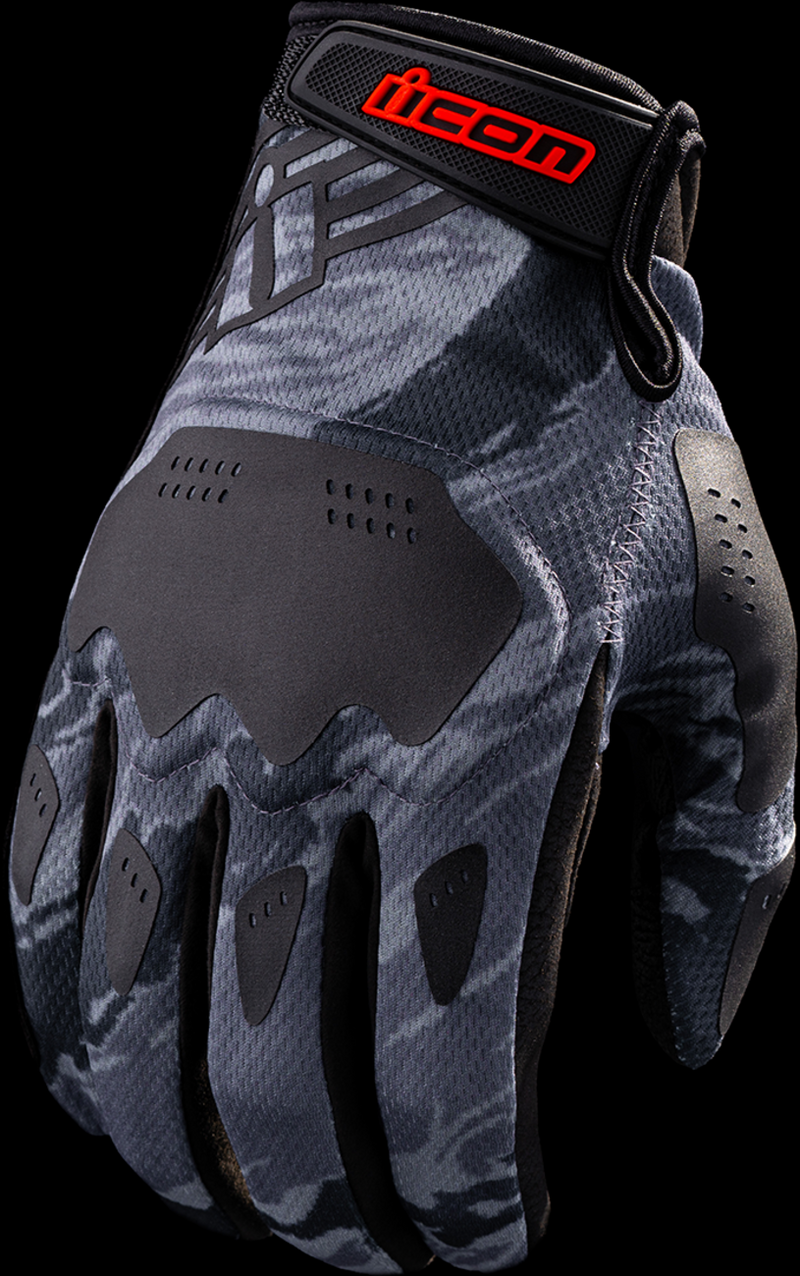 ICON Hooligan™ Tiger's Blood Motorcycle Gloves - Gray - Small 3301-4629