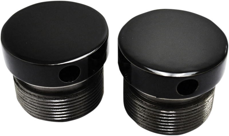 LA CHOPPERS Flush-Mount Fork Cap - Gloss Black Powder Coat - 39 mm LA-7504-39B