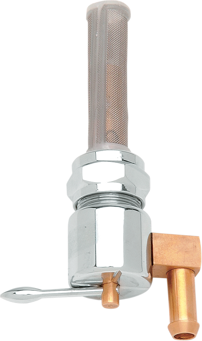 DRAG SPECIALTIES Down Round Petcock - Chrome 1/4" OUTLET, 5/16" BARB 03-1974