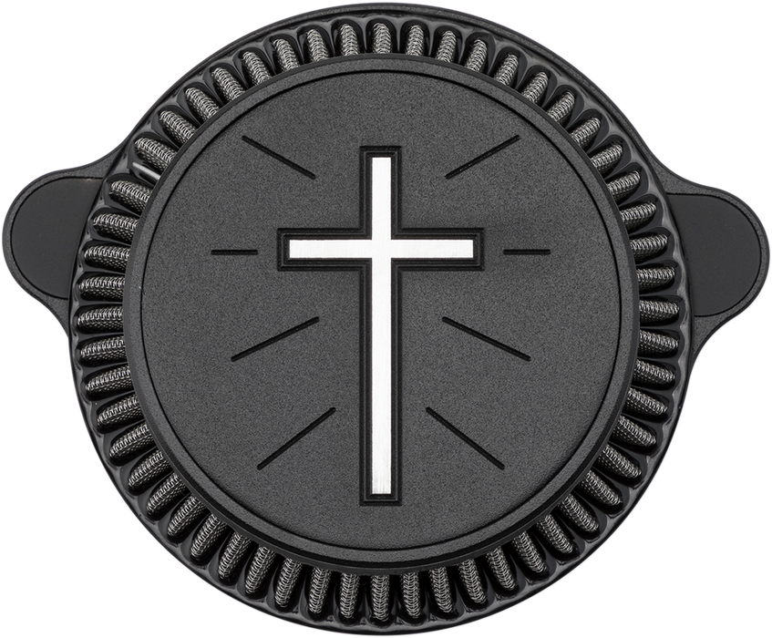 LA CHOPPERS Cross Air Cleaner - Black - M8 LA-2395-03B