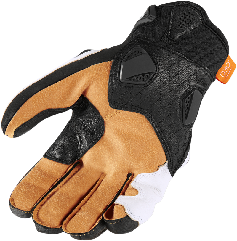 ICON Hypersport™ Short Motorcycle Leather Gloves - White - 3XL 3301-3556