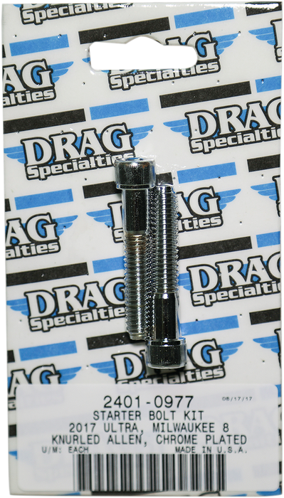 DRAG SPECIALTIES Starter Knurled Bolt Kit - Chrome - M8 MK781