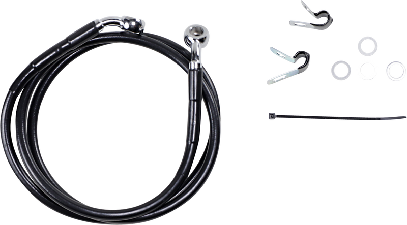 DRAG SPECIALTIES Brake Line - Front - Black - +6" - XL 660310-6BLK