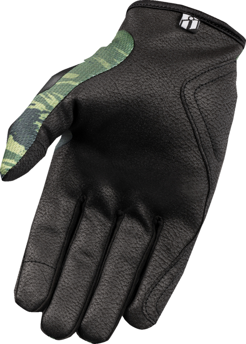 ICON Hooligan™ Tiger's Blood Motorcycle Gloves - Green - Medium 3301-4624