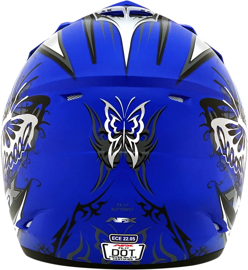 AFX FX-17 Motorcycle Helmet - Butterfly - Matte Blue - Small 0110-7122