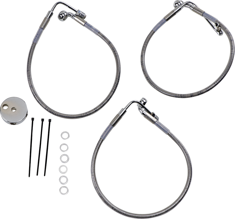 DRAG SPECIALTIES Brake Line - Front (Lower/Upper) - Stainless Steel 640117