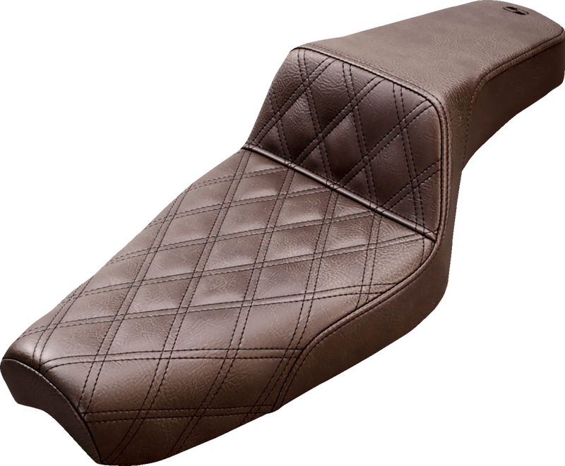 SADDLEMEN Step-Up Seat - Front Lattice Stitch - Brown - XL 879-03-172BR