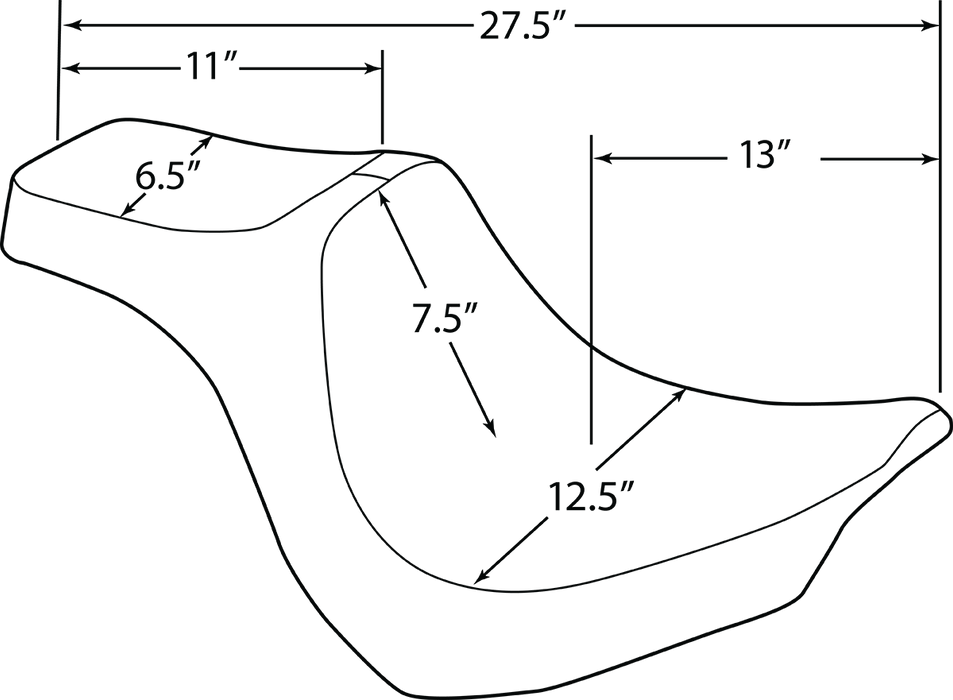 DRAG SPECIALTIES Predator III Seat - Black - Smooth - FXBR/S '18-'22 0802-1187