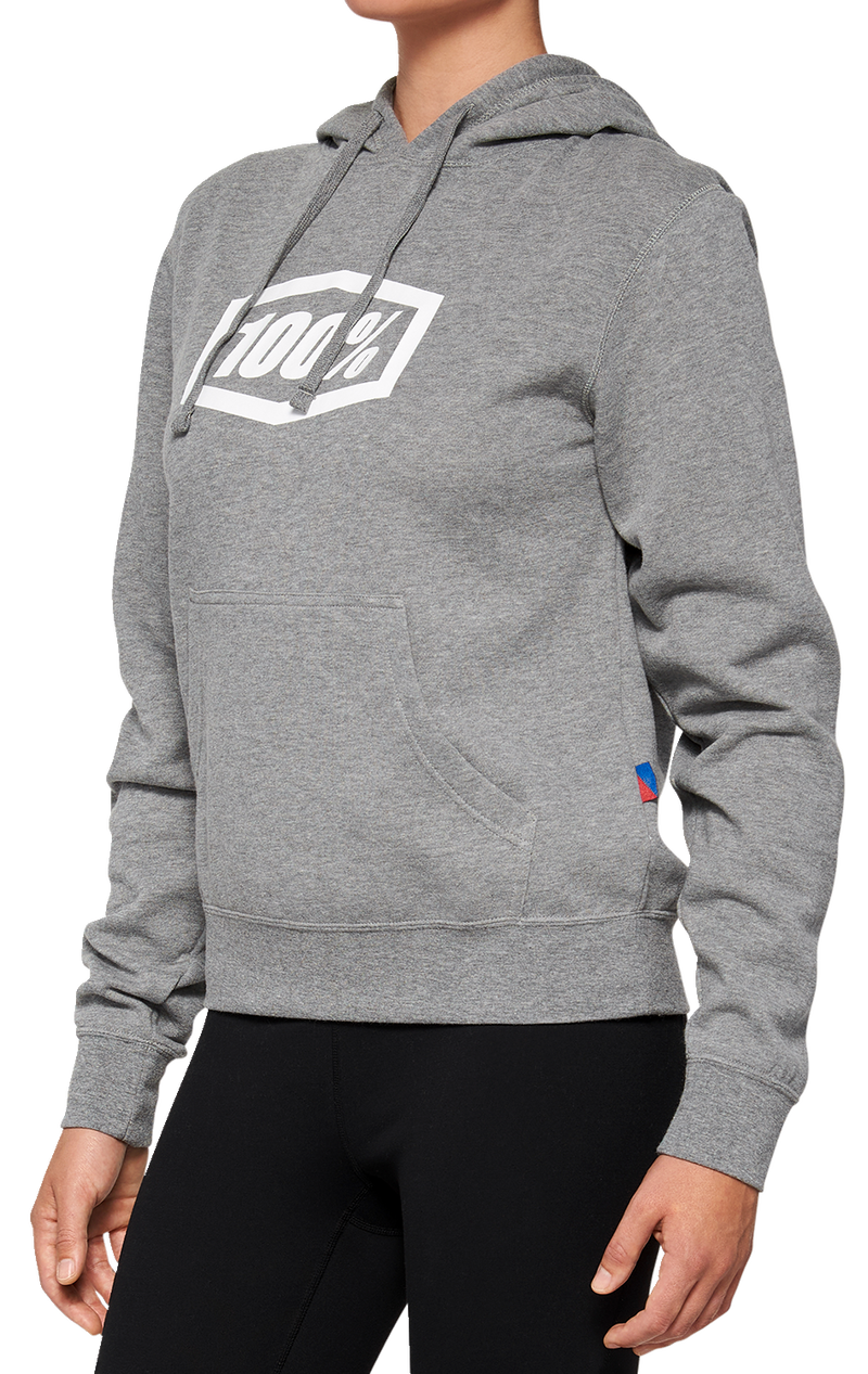 100% Women's Icon Hoodie - Heather Gray - Small 20031-00004