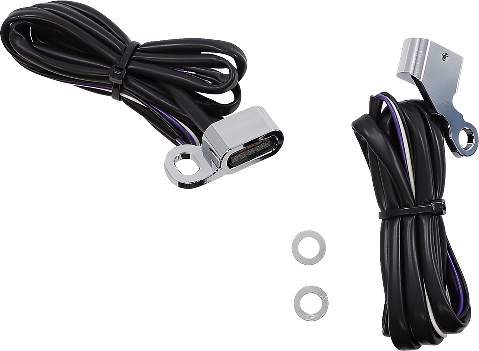 DRAG SPECIALTIES Marker Lights - White/Amber - Chrome WHITE/AMBER DUAL FUNCTION L22-0230DCME