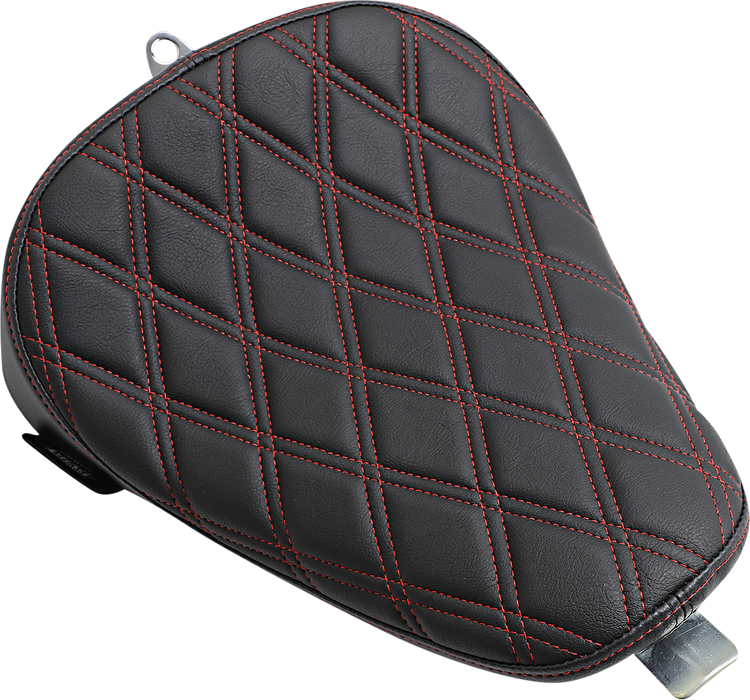 DRAG SPECIALTIES Bobber Solo Seat - Double Diamond - Red Stitch - '10-'22 XL 0804-0741