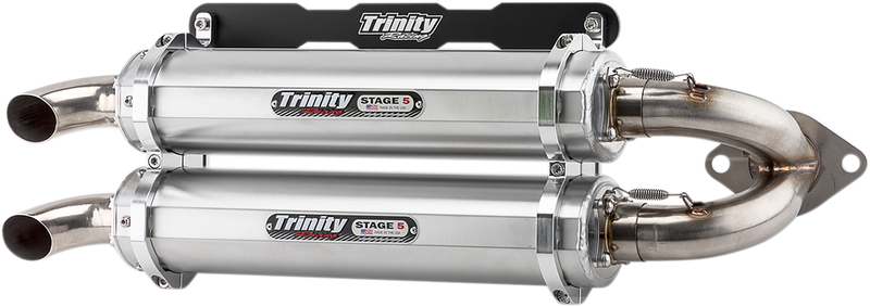 TRINITY RACING Stage 5 Slip-On Dual Muffler - Aluminum TR-4165S