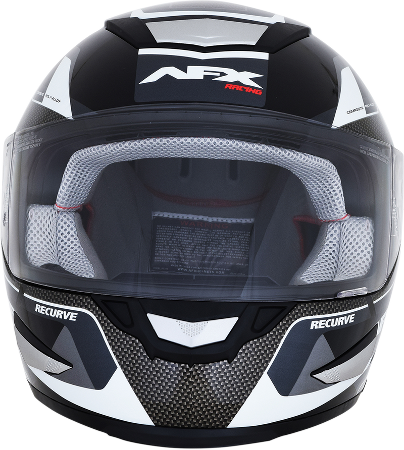 AFX FX-99 Motorcycle Helmet - Recurve - Black/White - Small 0101-11116