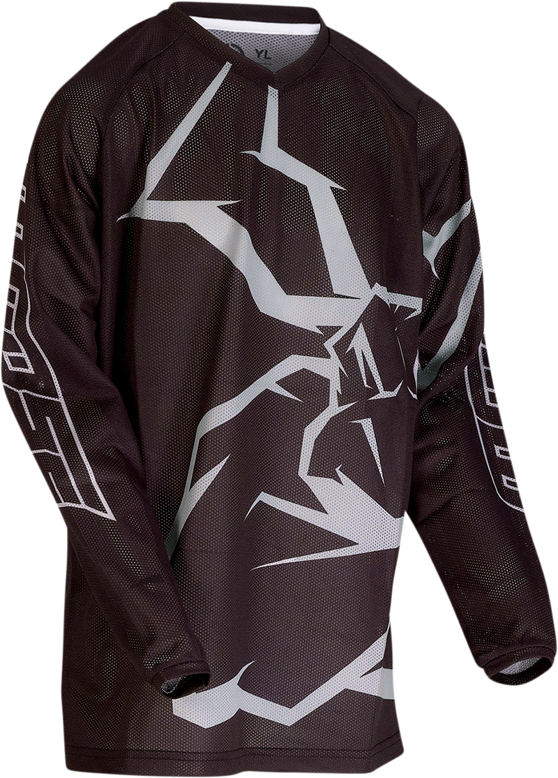 MOOSE RACING Youth Agroid Mesh Jersey - Black/Gray - Large 2912-1995