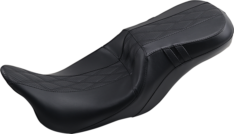 LE PERA Outcast GT-2 Seat - 2-Up - Without Backrest - Black Double Diamond - Perforated LK-997GT2