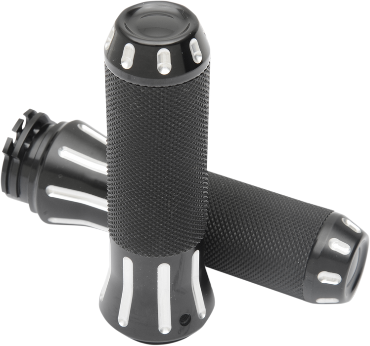 DRAG SPECIALTIES Grips - Custom - Black Cut 354126