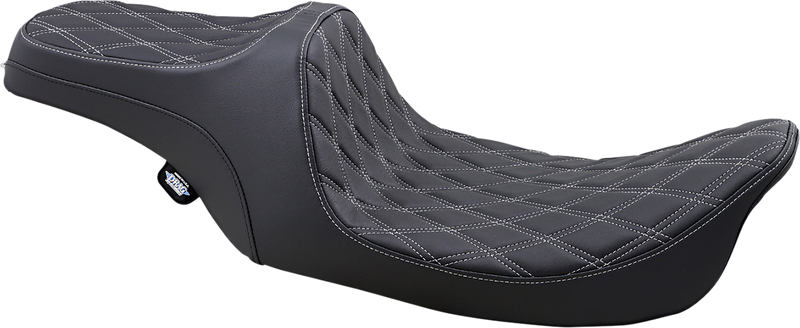 DRAG SPECIALTIES Predator III Seat - Double Diamond - Silver Stitched FIT 99-07 FLHR,06-07 FLHX 0801-1130