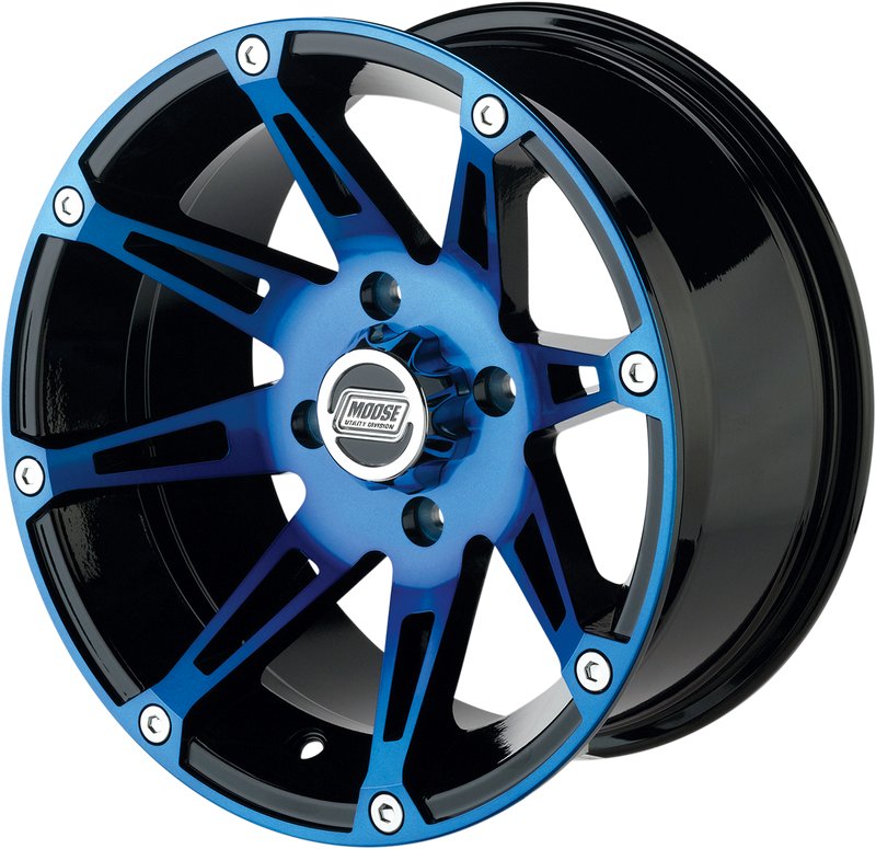 MOOSE UTILITY Wheel - 387X - Front - Anodized Blue/Black - 12x7 - 4/136 - 4+3 387MO127136BWB4