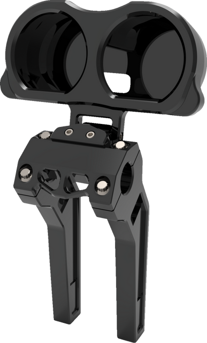 LA CHOPPERS Gauge Mount - Dual - Black - FLT LA-7397-03B