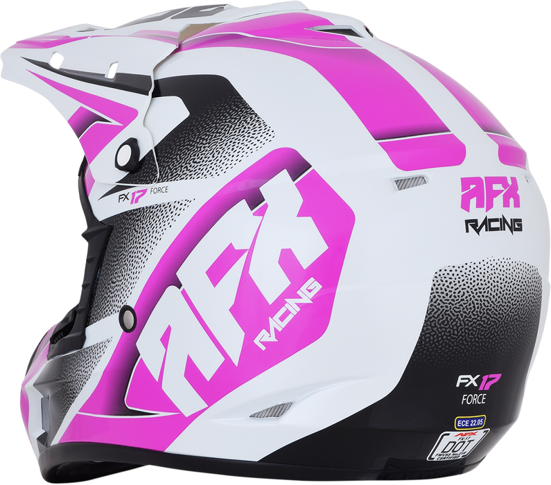 AFX FX-17 Motorcycle Helmet - Force - Pearl White/Fuchsia - Large 0110-5258