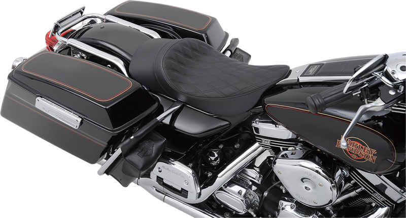 DRAG SPECIALTIES Low Profile Solo Seat - Forward Positioned - Double Diamond 0801-1159