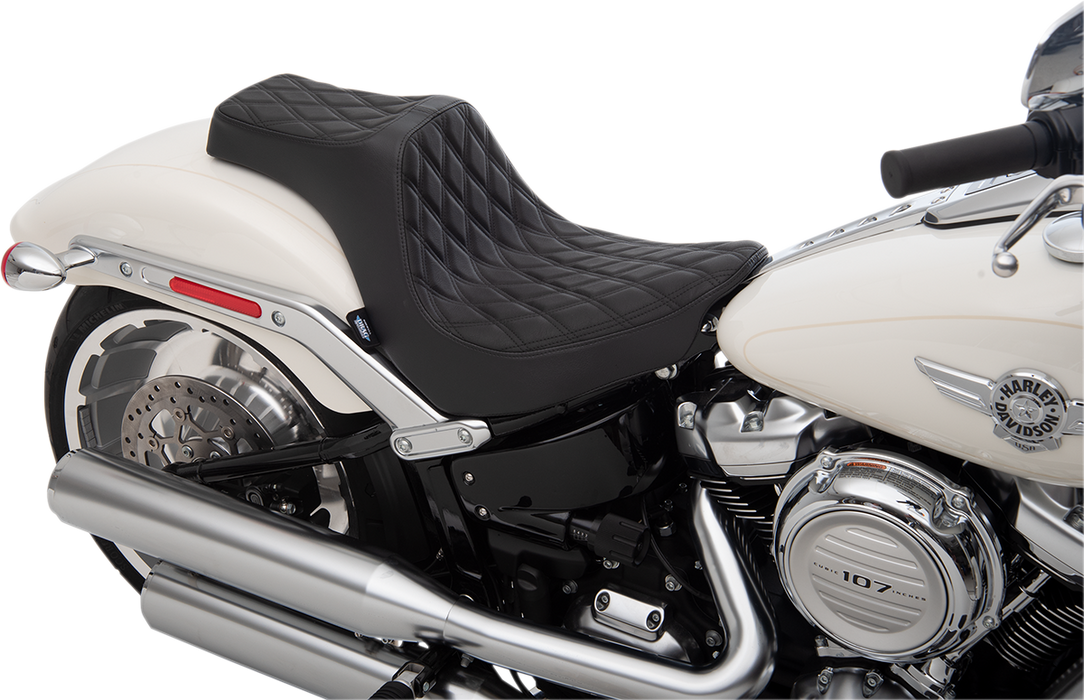 DRAG SPECIALTIES Predator III Seat - Double Diamond - Black Stitching - FLFB/S '18-'22 0802-1188