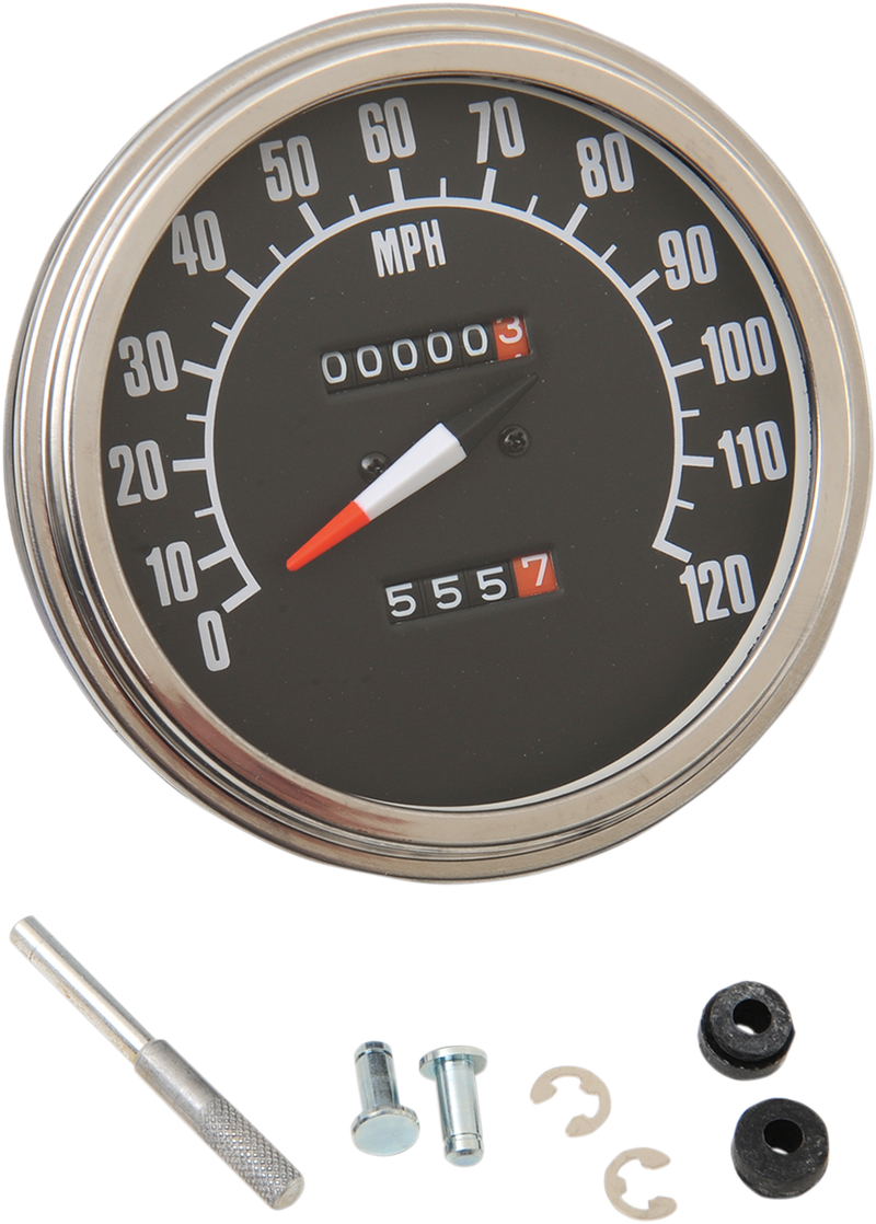 DRAG SPECIALTIES 5" MPH FL-Style 1:1 Speedometer - '68-'84 Black Face 70847M
