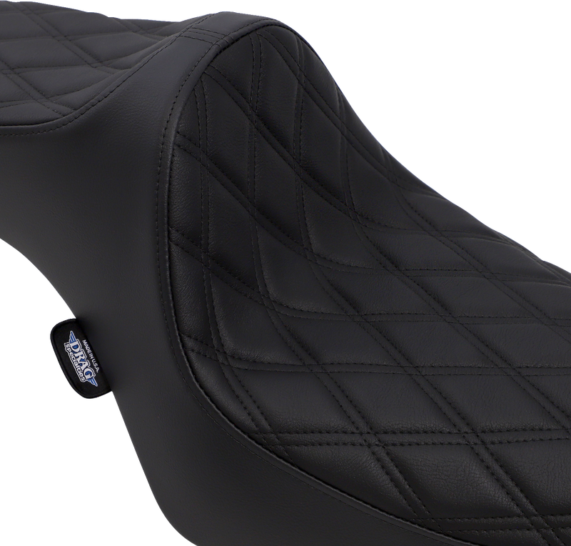 DRAG SPECIALTIES Predator III Seat - Double Diamond - Black Stitching NO RUBBER BUMPERS 0804-0732