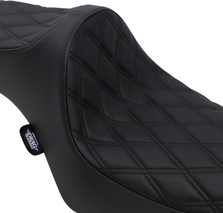 DRAG SPECIALTIES Predator III Seat - Double Diamond - Black Stitching NO RUBBER BUMPERS 0804-0732