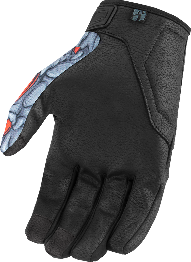 ICON Hooligan™ Kryola Kreep Motorcycle Gloves - Red - Large 3301-4730