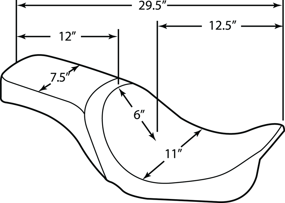 DRAG SPECIALTIES Predator 2-Up Seat - Smooth - FXD '06-'17 0803-0350