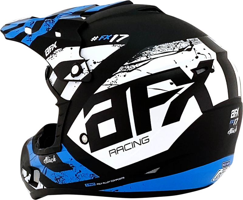 AFX FX-17Y Motorcycle Helmet - Attack - Matte Black/Blue - Small 0111-1408