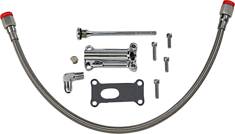 DRAG SPECIALTIES Engine Oil Spout Kit - Chrome 323057