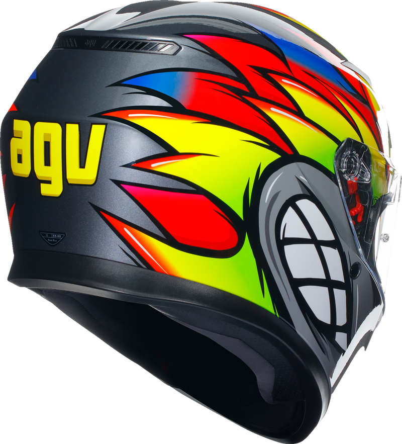 AGV K3 Motorcycle Helmet - Birdy 2.0 - Gray/Yellow/Red - Medium 2118381004012M