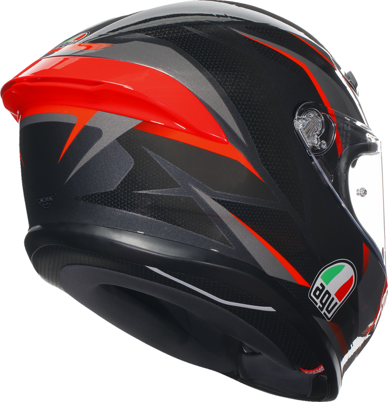 AGV K6 S Motorcycle Helmet - Slashcut - Black/Gray/Red - Small 2118395002014S