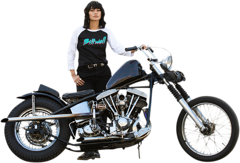 BILTWELL Women's 1985 Raglan T-Shirt - Black/White - Small 8144-060-002
