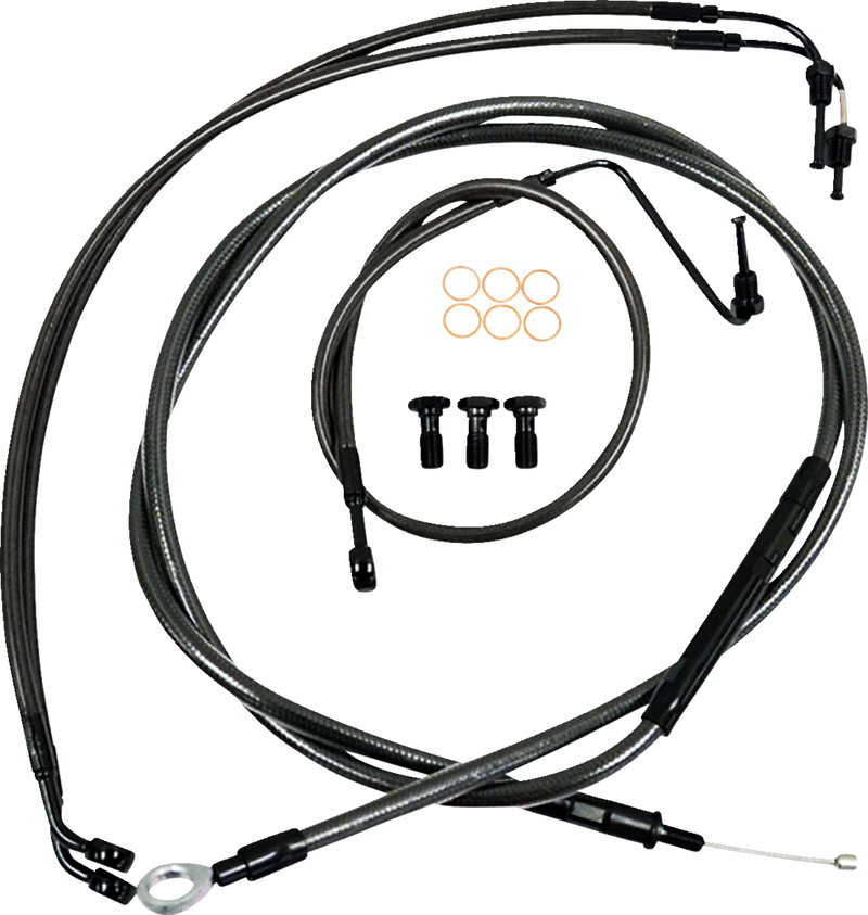 LA CHOPPERS Handlebar Cable/Brake Line Kit- Quick Connect - 12" - 14" Ape Hanger Handlebars - Midnight LA-8155KT-13M