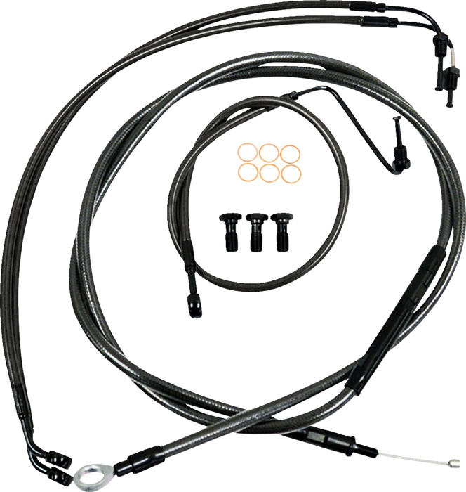 LA CHOPPERS Handlebar Cable/Brake Line Kit- Quick Connect - 12" - 14" Ape Hanger Handlebars - Midnight LA-8155KT-13M