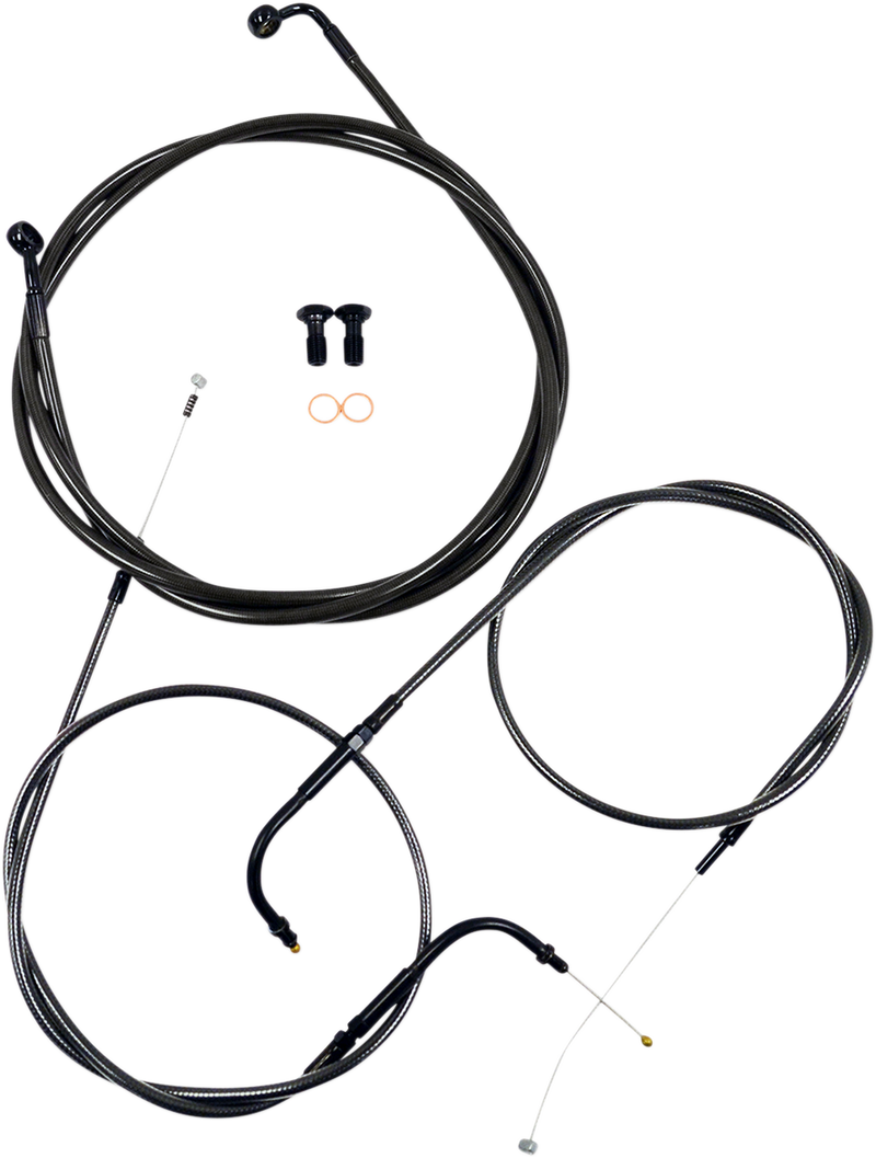 LA CHOPPERS Handlebar Cable/Brake Line Kit - 15" - 17" Ape Hanger Handlebars - Midnight LA-8310KT-16M