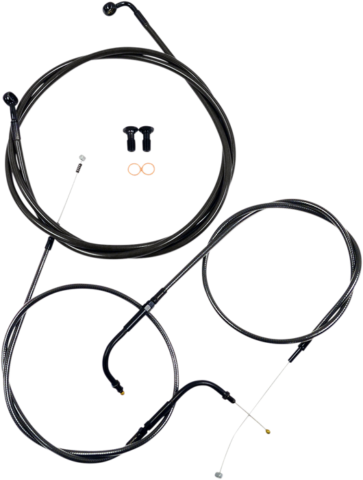 LA CHOPPERS Handlebar Cable/Brake Line Kit - 12" - 14" Ape Hanger Handlebars - Midnight LA-8110KT-13M