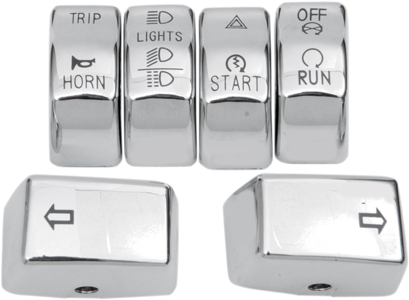 DRAG SPECIALTIES Switch Caps - Chrome H18-0343CO-C